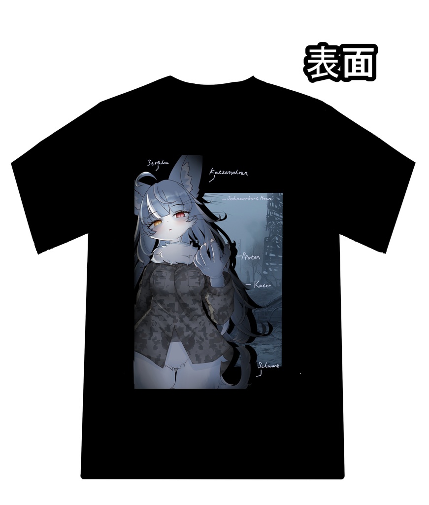 《絵柄が前面ver》フルカラーTシャツ(おまねこ)　サイズ【 M / L / LL / 3L】