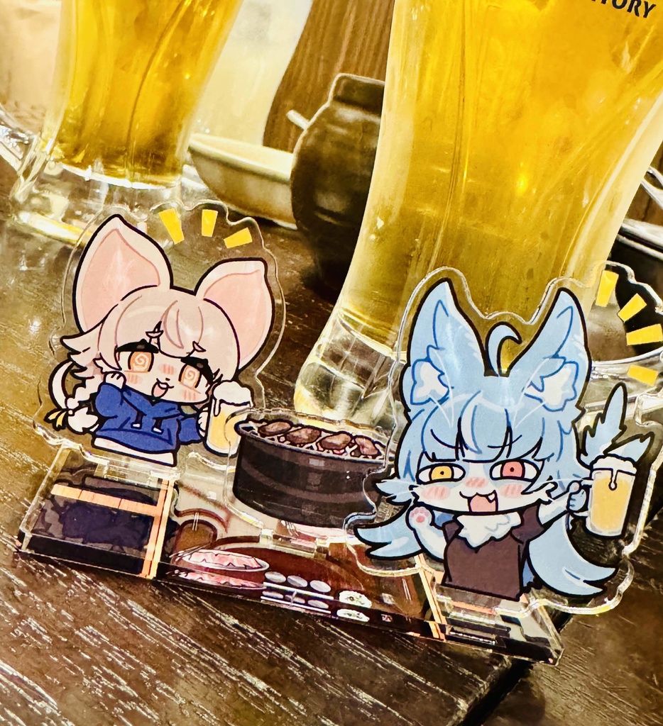 NEW!!!『C105新作』べろ酔い おまねこ×ハムチュン アクリルスタンド