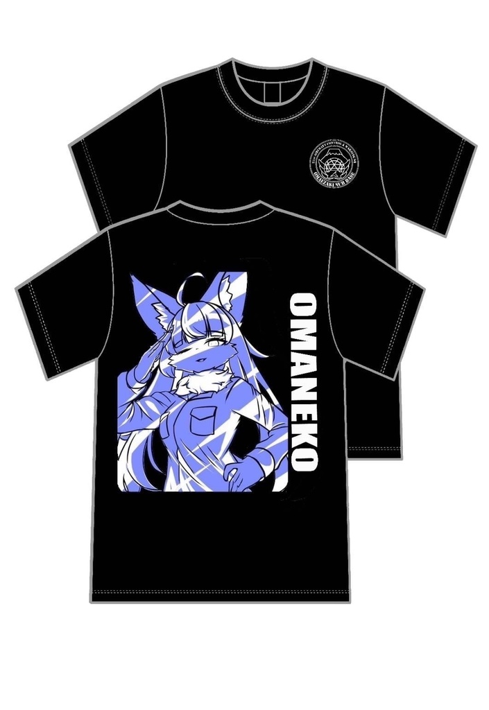 おまねこTシャツ(黒) サイズ【 M / L / LL / 3L】