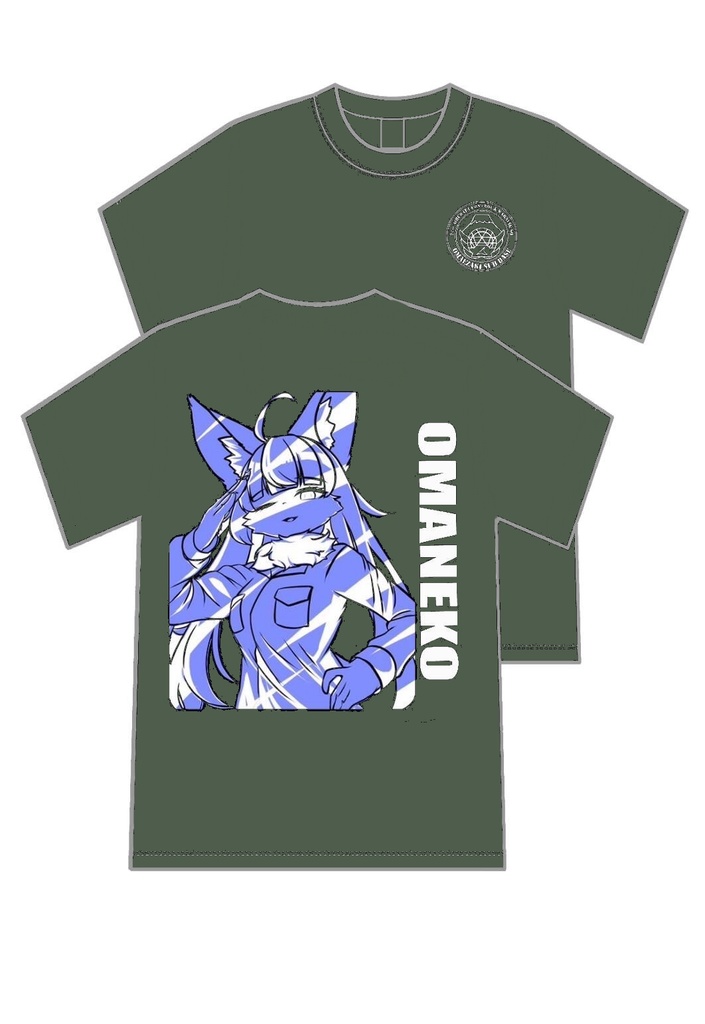 おまねこTシャツ(OD) サイズ【 M / L / LL / 3L】