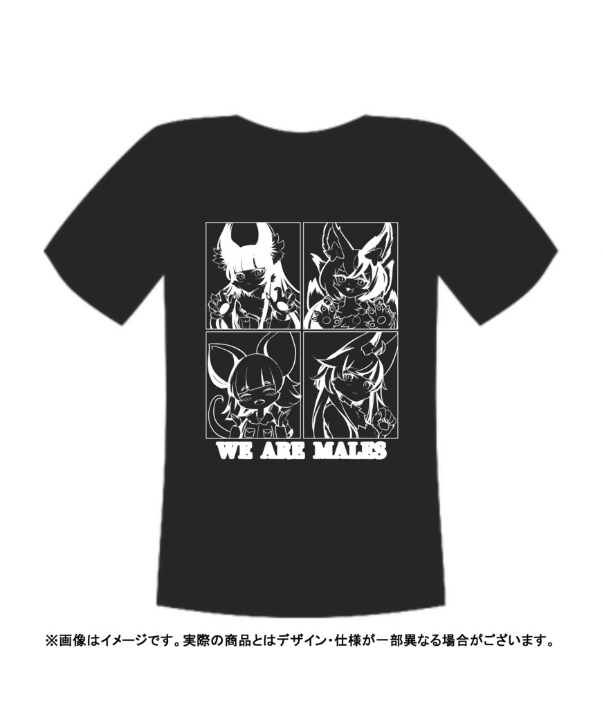 ミリけも集合Tシャツ【白/黒】 サイズ【各種】