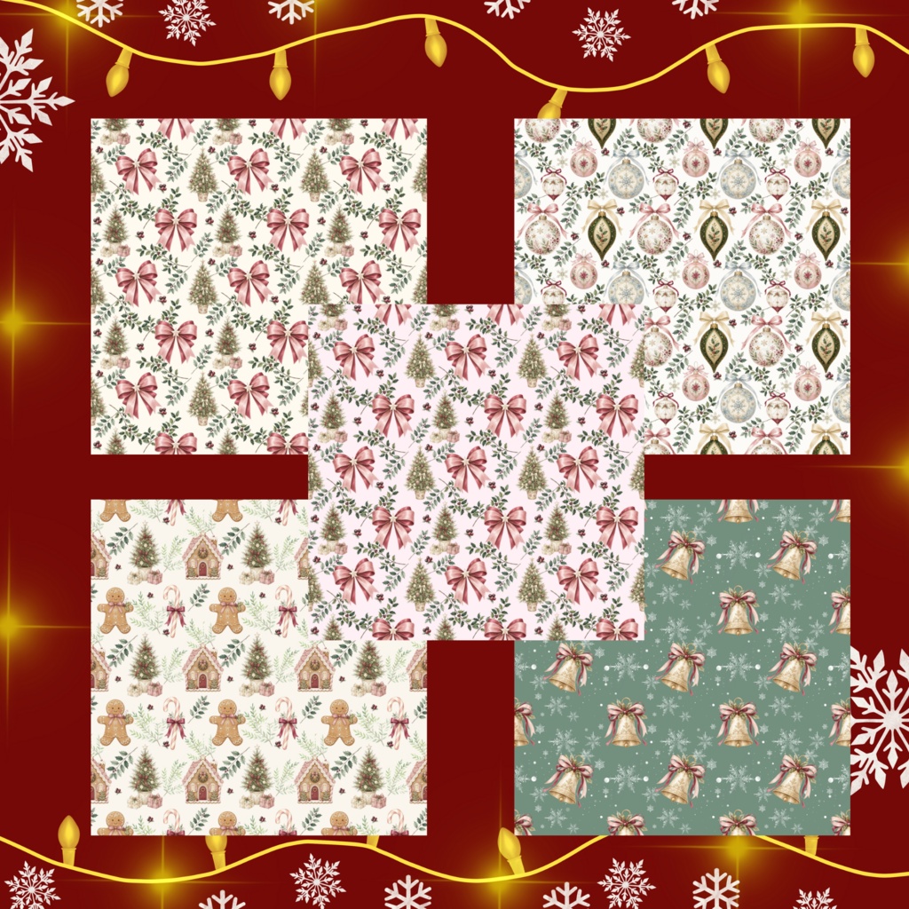 【クリスマス】大人かわいい デジタルペーパー20枚セット|シームレスパターン|Christmas Digital Paper