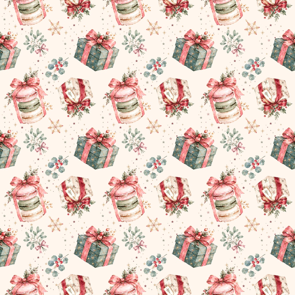 大人かわいいクリスマスのデジタルペーパー 20枚セット Christmas Digital Paper – 20 Seamless Patterns