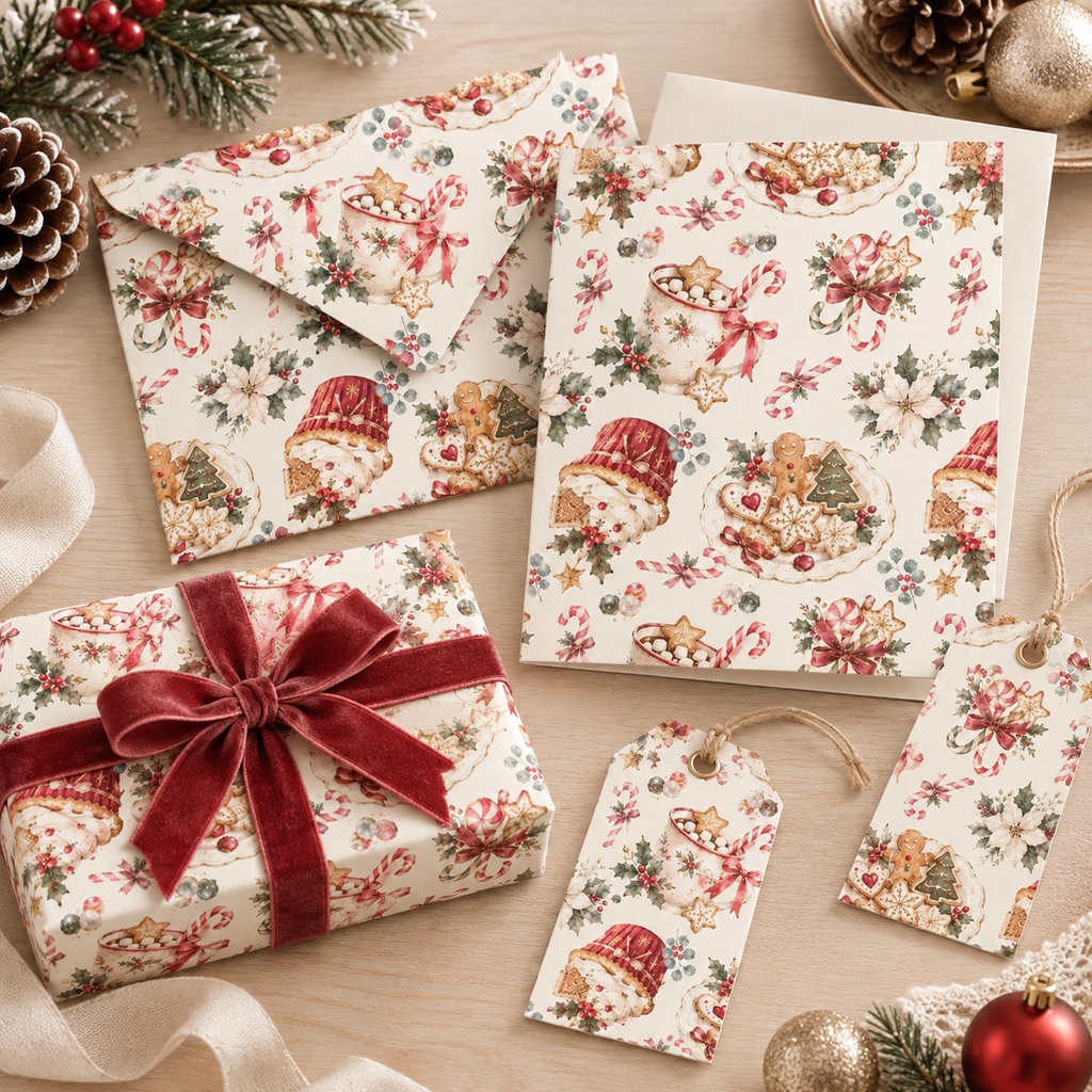 大人かわいいクリスマスのデジタルペーパー 20枚セット Christmas Digital Paper – 20 Seamless Patterns