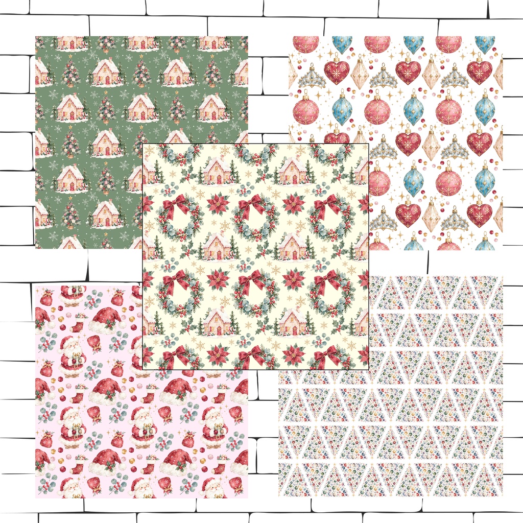大人かわいいクリスマスのデジタルペーパー 20枚セット Christmas Digital Paper – 20 Seamless Patterns