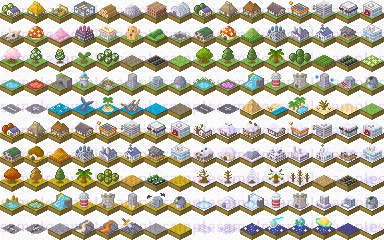 【ドット絵】建築ヴィネット素材(24×24サイズ)