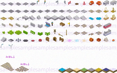 【ドット絵】建築ヴィネット素材(24×24)と(32×32)