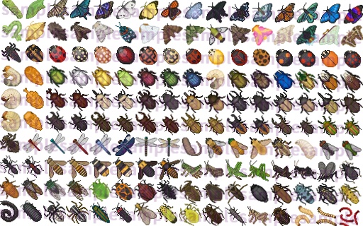 【ドット絵】昆虫素材(24×24)と(32×32)