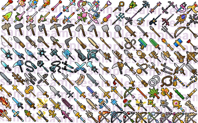 【ドット絵】武器素材(24×24サイズ)