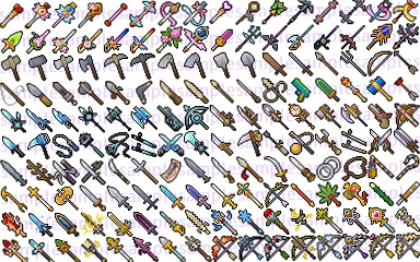 【ドット絵】武器素材(24×24サイズ)