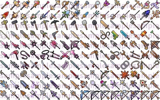 【ドット絵】武器素材(32×32サイズ)