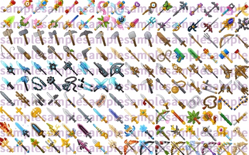 【ドット絵】武器素材(32×32サイズ)