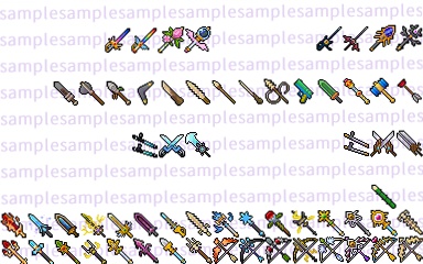 【ドット絵】武器素材(新規分のみ24×24と32×32)