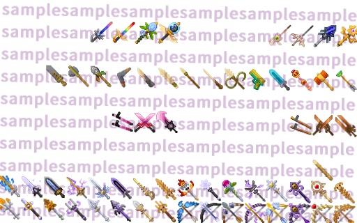 【ドット絵】武器素材(新規分のみ24×24と32×32)