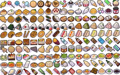 【ドット絵】料理素材第二弾(24×24)と(32×32)