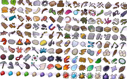 【ドット絵】モンスタードロップ素材(32×32サイズ)