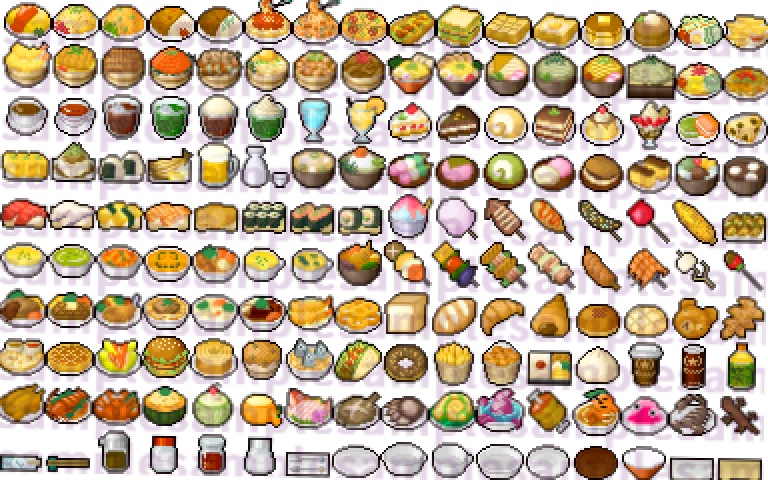 【ドット絵】料理素材(24×24サイズ)