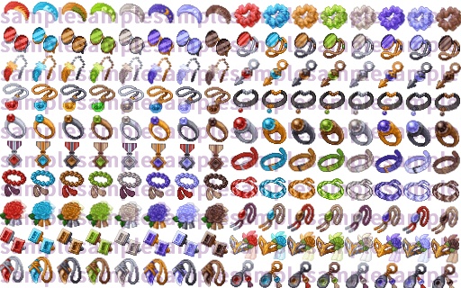 【ドット絵】アクセサリー素材(32×32サイズ)