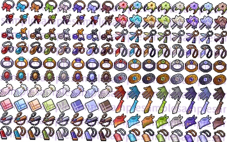 【ドット絵】アクセサリー素材(24×24)と(32×32)