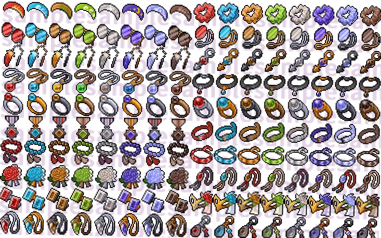 【ドット絵】アクセサリー素材(24×24)と(32×32)