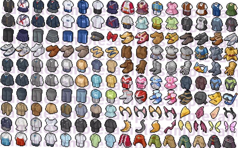 【ドット絵】衣装素材(24×24)と(32×32)