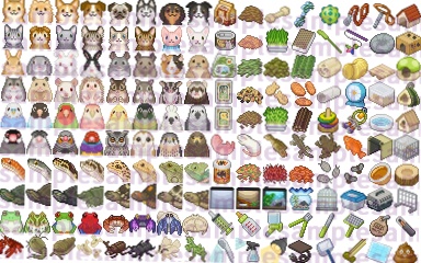 【ドット絵】ペット&ペット用品素材(24×24サイズ)