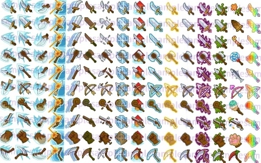 【ドット絵】武器スキルアイコン素材(24×24)と(32×32)