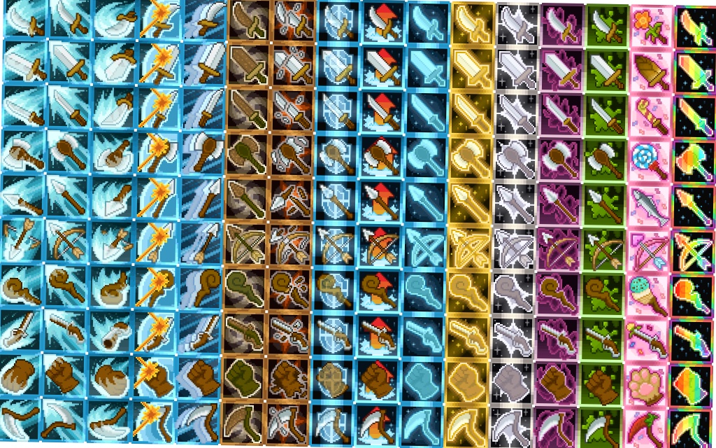 【ドット絵】武器スキルアイコン素材(24×24)と(32×32)