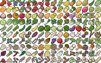 【ドット絵】食材素材(24×24サイズ)