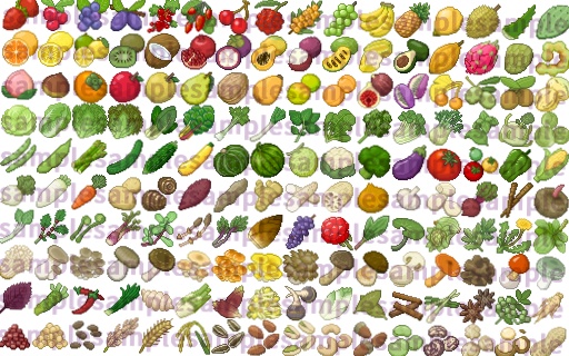 【ドット絵】食材素材(32×32サイズ)
