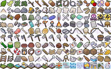 【ドット絵】探検素材(24×24)と(32×32)