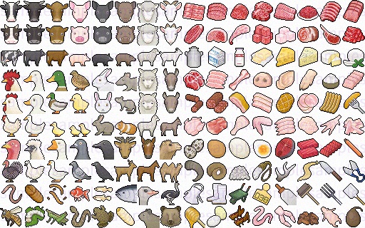 【ドット絵】酪農畜産素材(32×32サイズ)