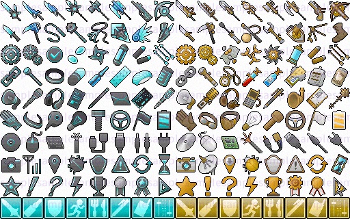 【ドット絵】サイバーパンク&スチームパンク素材(32×32サイズ)