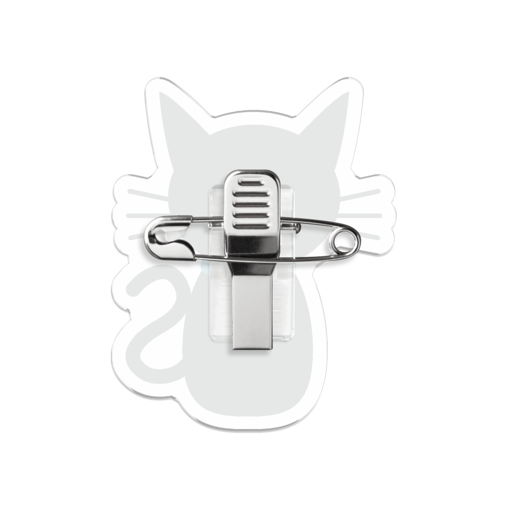 黒猫シンプルアクリルバッジ