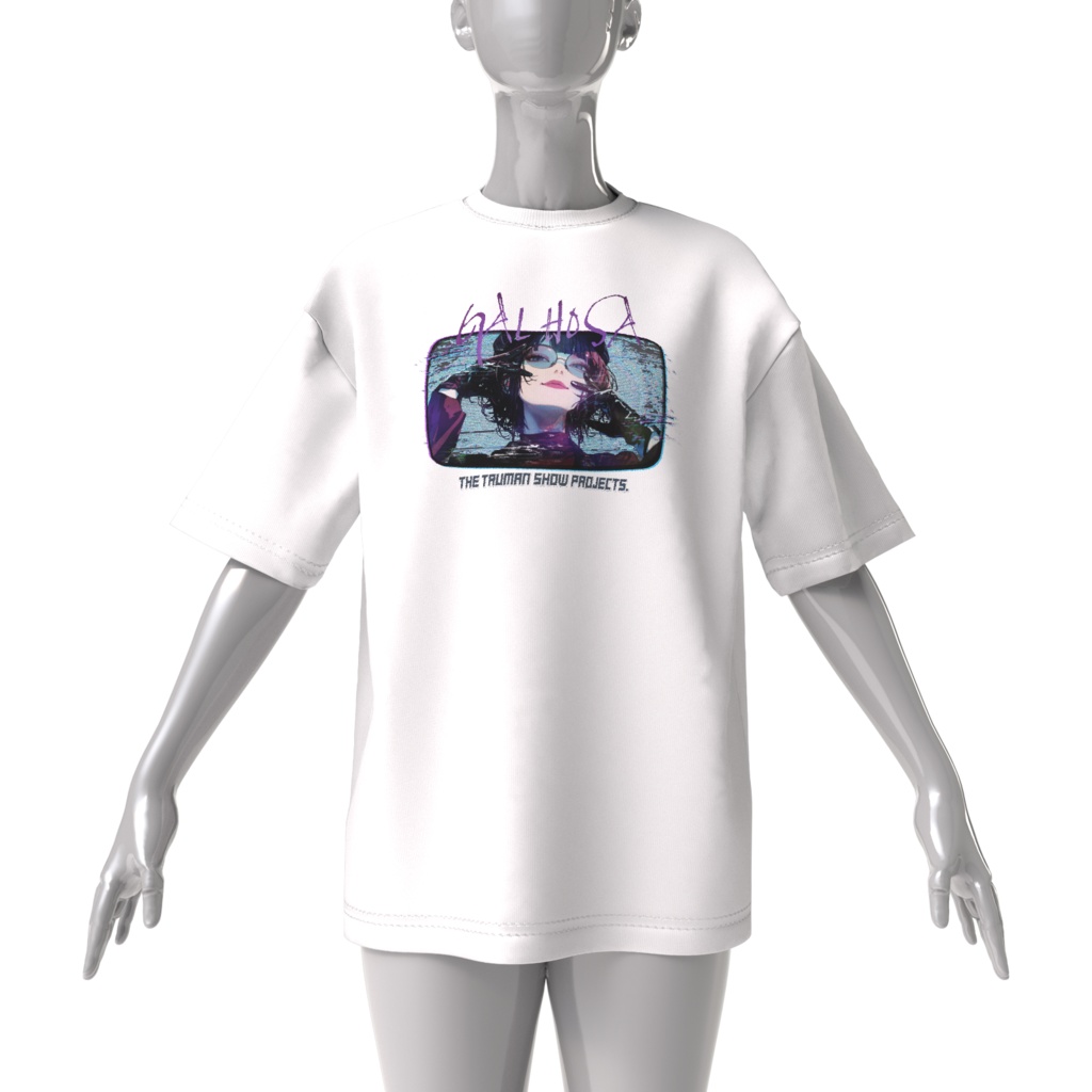 ギャルいトルグラ市長補佐ビッグシルエットTシャツ白【前面】