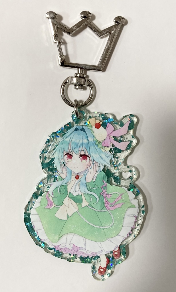 メタルフレーク入りアクリルキーホルダー