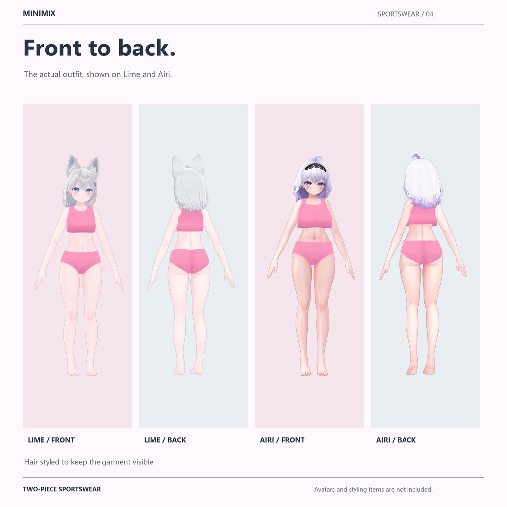 【7アバター対応】Two-Piece Sportswear / スポーツウェア【VRChat・MA対応】