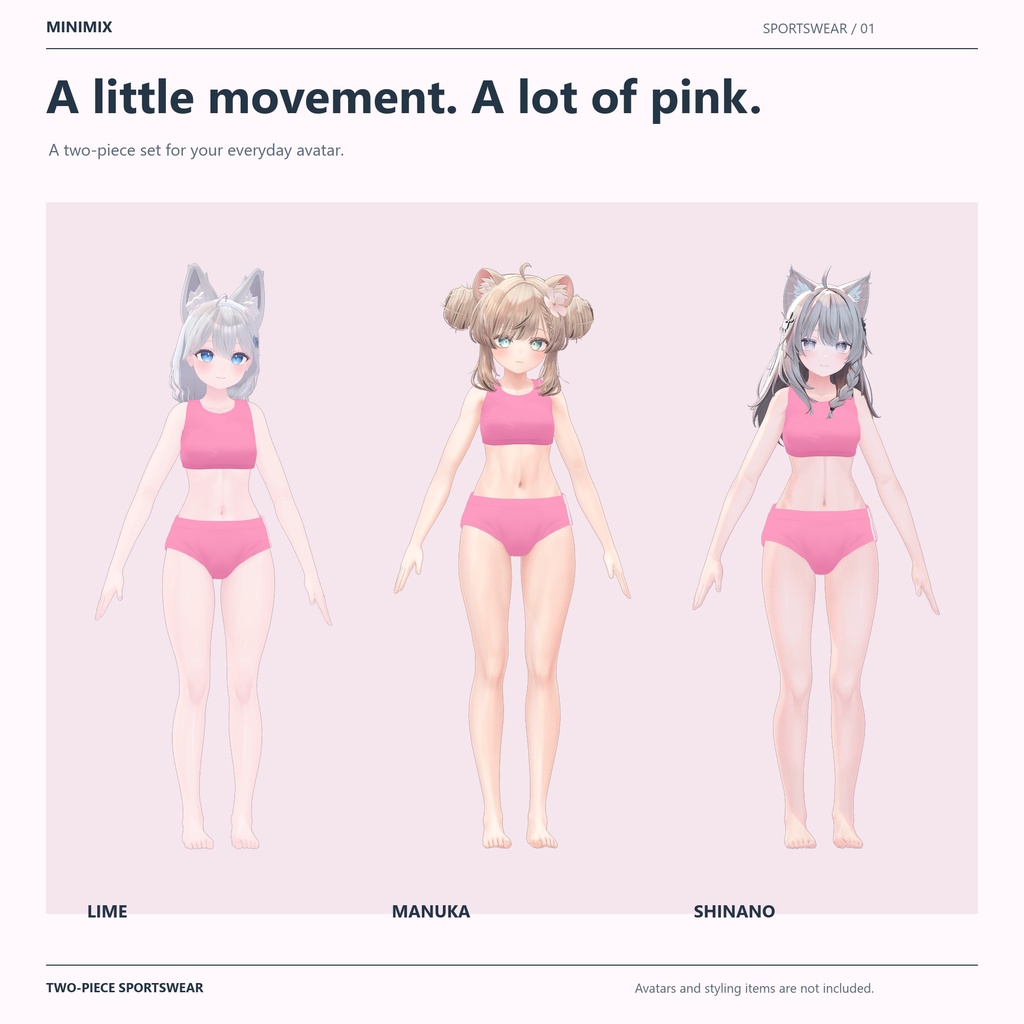【7アバター対応】Two-Piece Sportswear / スポーツウェア【VRChat・MA対応】