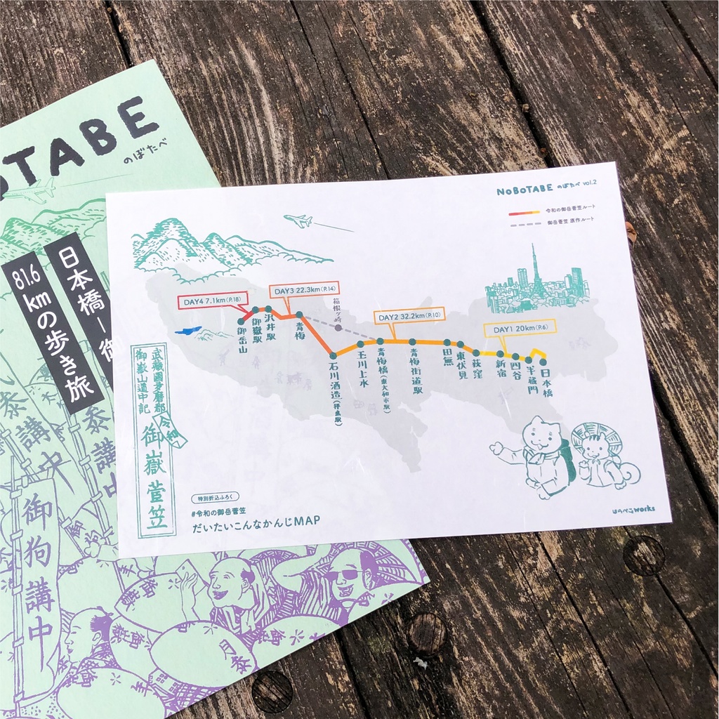 NOBOTABE vol.2 日本橋ー御岳山間、81.6kmの歩き旅 〜令和の御岳菅笠〜