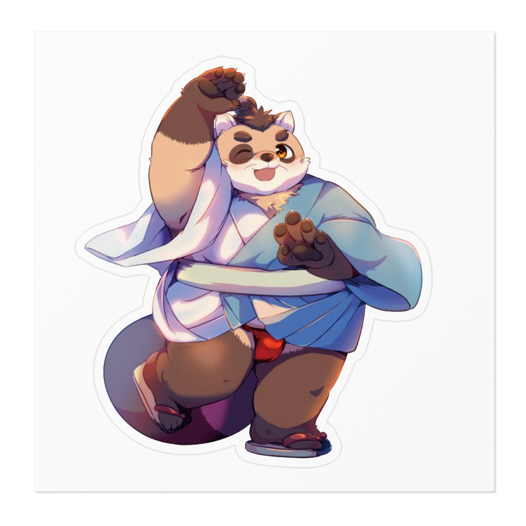 浴衣盆踊り たぬぬステッカー