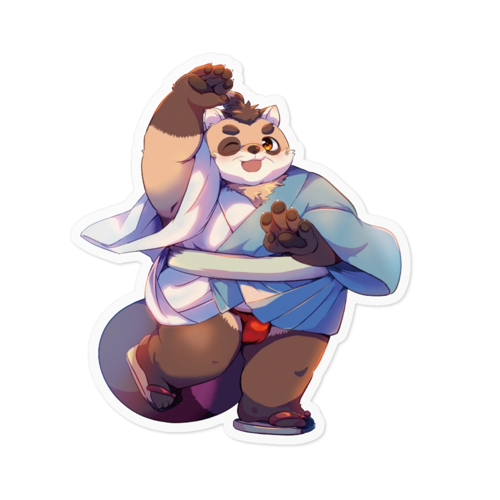 浴衣盆踊り　たぬぬステッカー