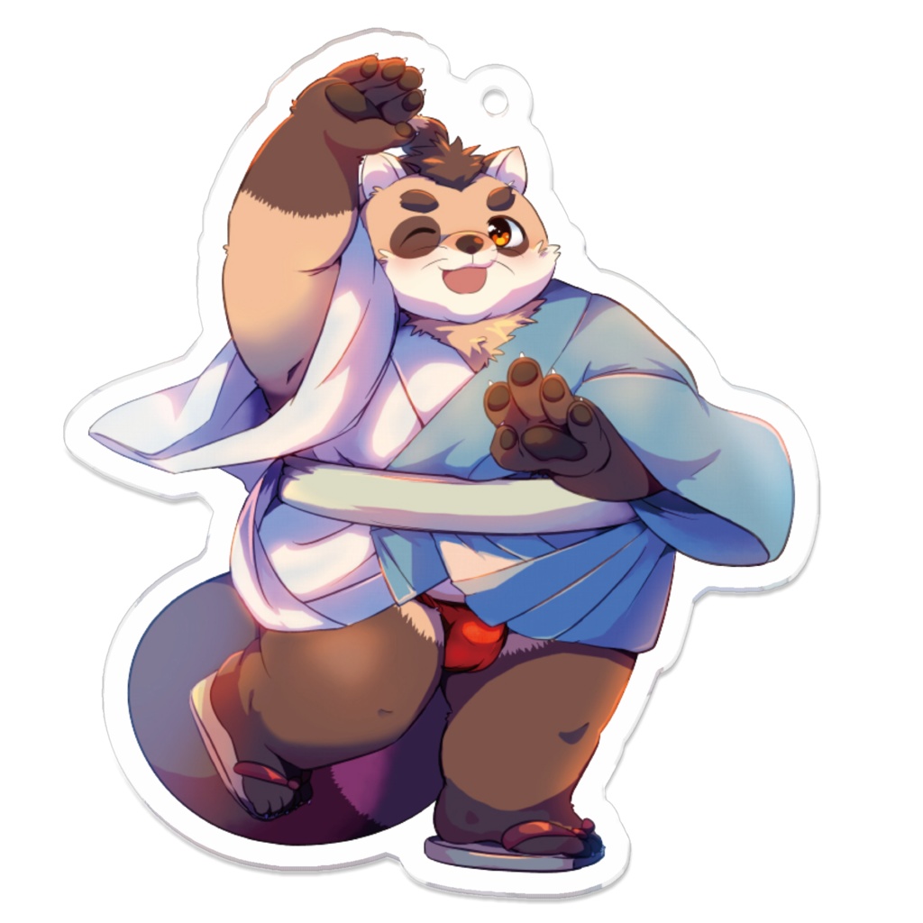 浴衣盆踊り たぬぬアクリルキーホルダー