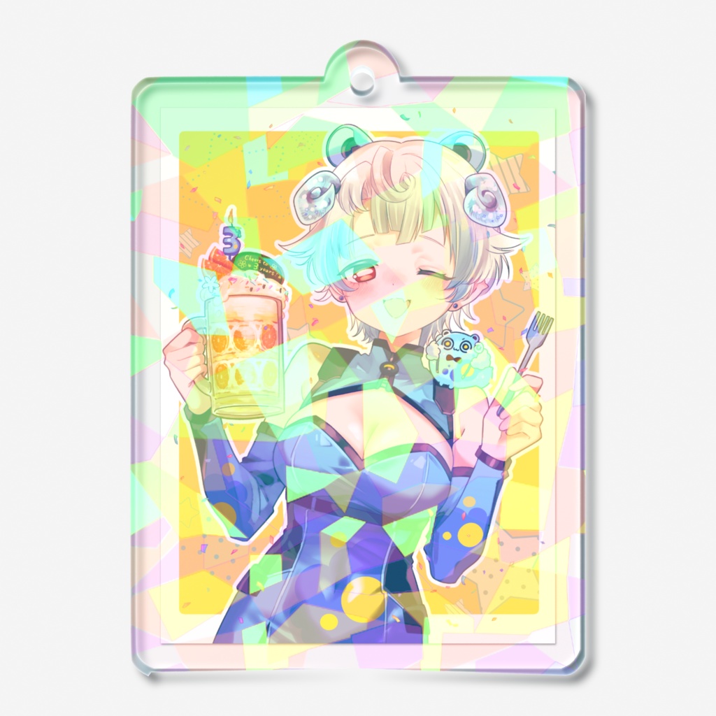 君乃めりぃ💙💭 はっぴぃ！ばーすでぇ～ ホログラムアクリルキーホルダー