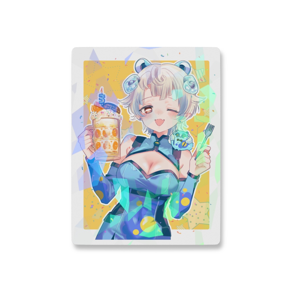 君乃めりぃ💙💭 はっぴぃ!ばーすでぇ~ ホログラムスマホステッカー