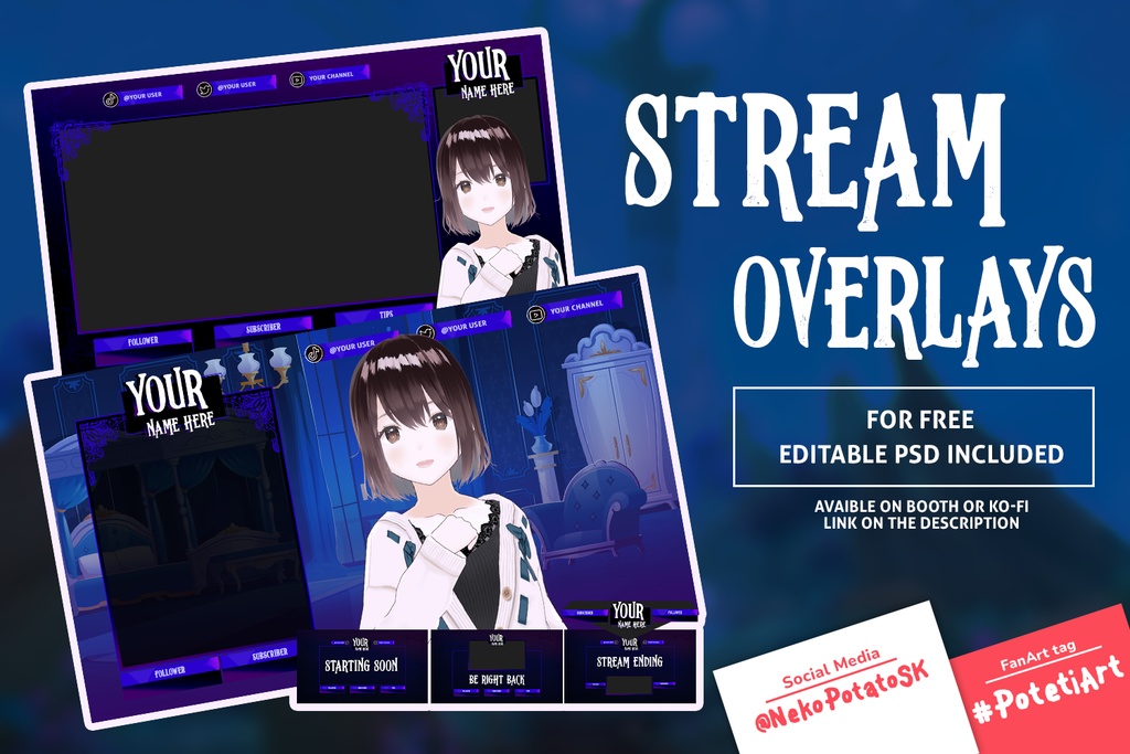 Editable Stream Overlays - Full Pack