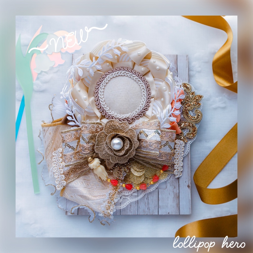 新作ロゼット　Whitex beige