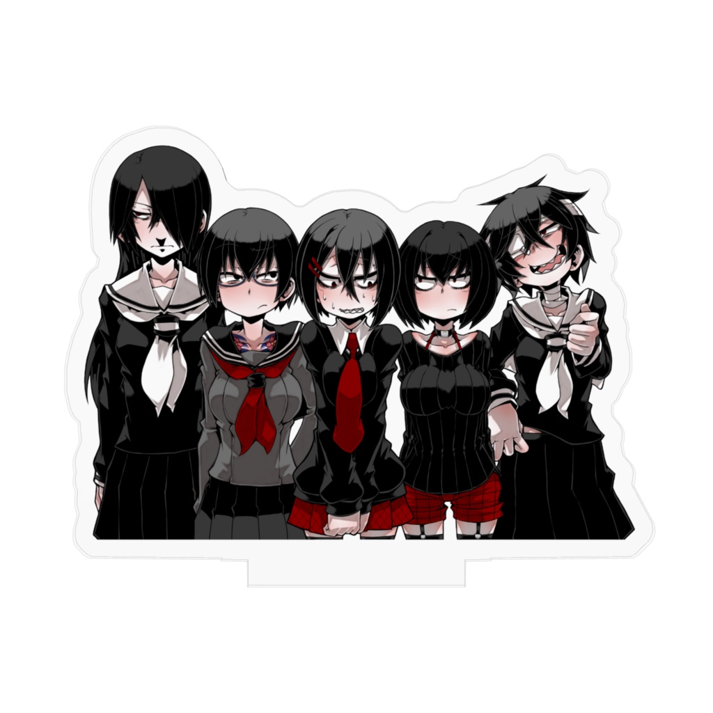 目つき悪い5人のアクリルスタンド。