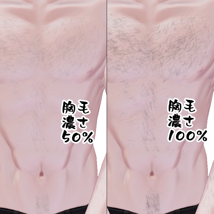 Zev/ゼヴ&珍飯亭共通ボディ ボディヘアテクスチャセット(腕毛、胸毛、すね毛、無精髭)