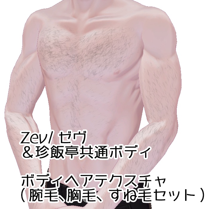 Zev/ゼヴ&珍飯亭共通ボディ ボディヘアテクスチャ(腕毛、胸毛、すね毛セット)