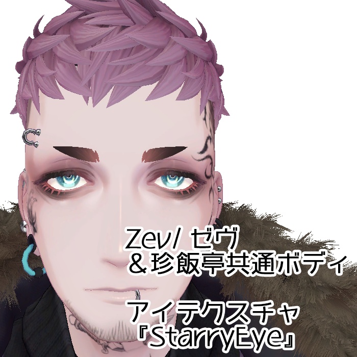 Zev/ゼヴ&珍飯亭共通ボディ アイテクスチャ『StarryEye』